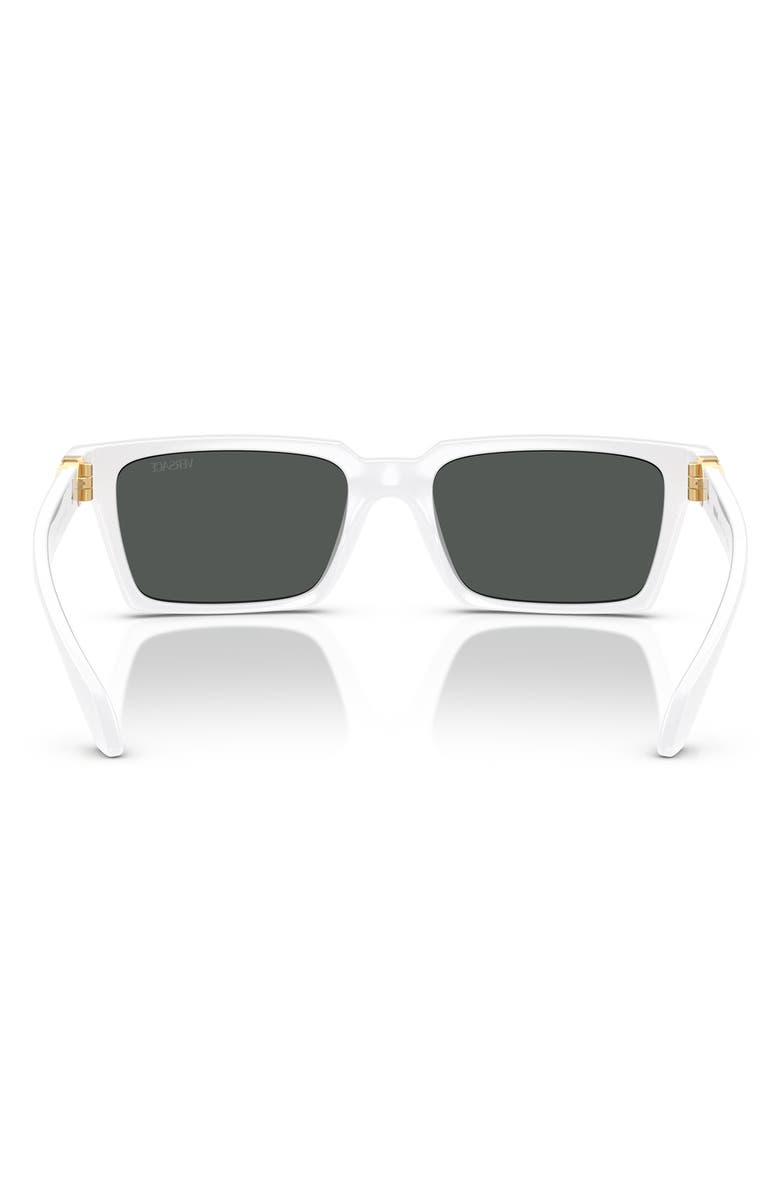 Versace 55mm Rectangular Sunglasses, Alternate, color, White
