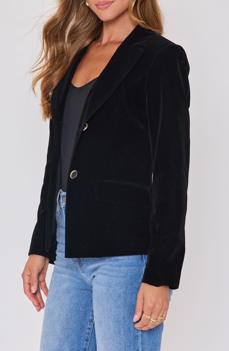 VICI Collection Polished Way Velvet Blazer, Alternate, color, Black