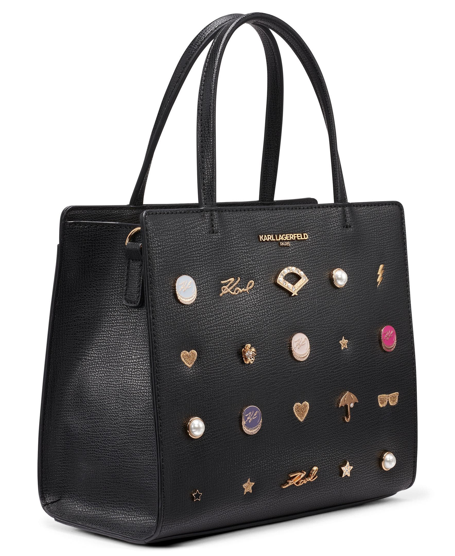 KARL LAGERFELD PARIS Maybelle Satchel, Alternate, color, Black Multi