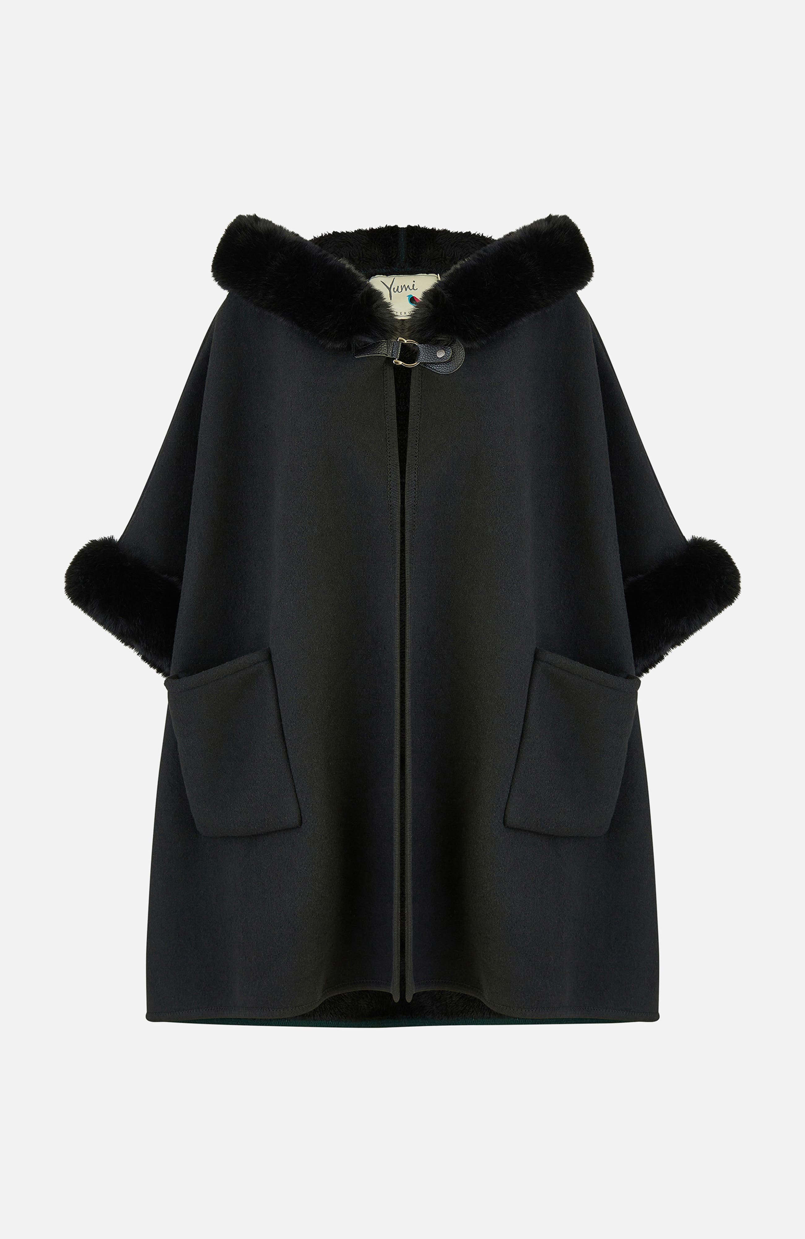 Hooded Fur Cape Jacket - image 2