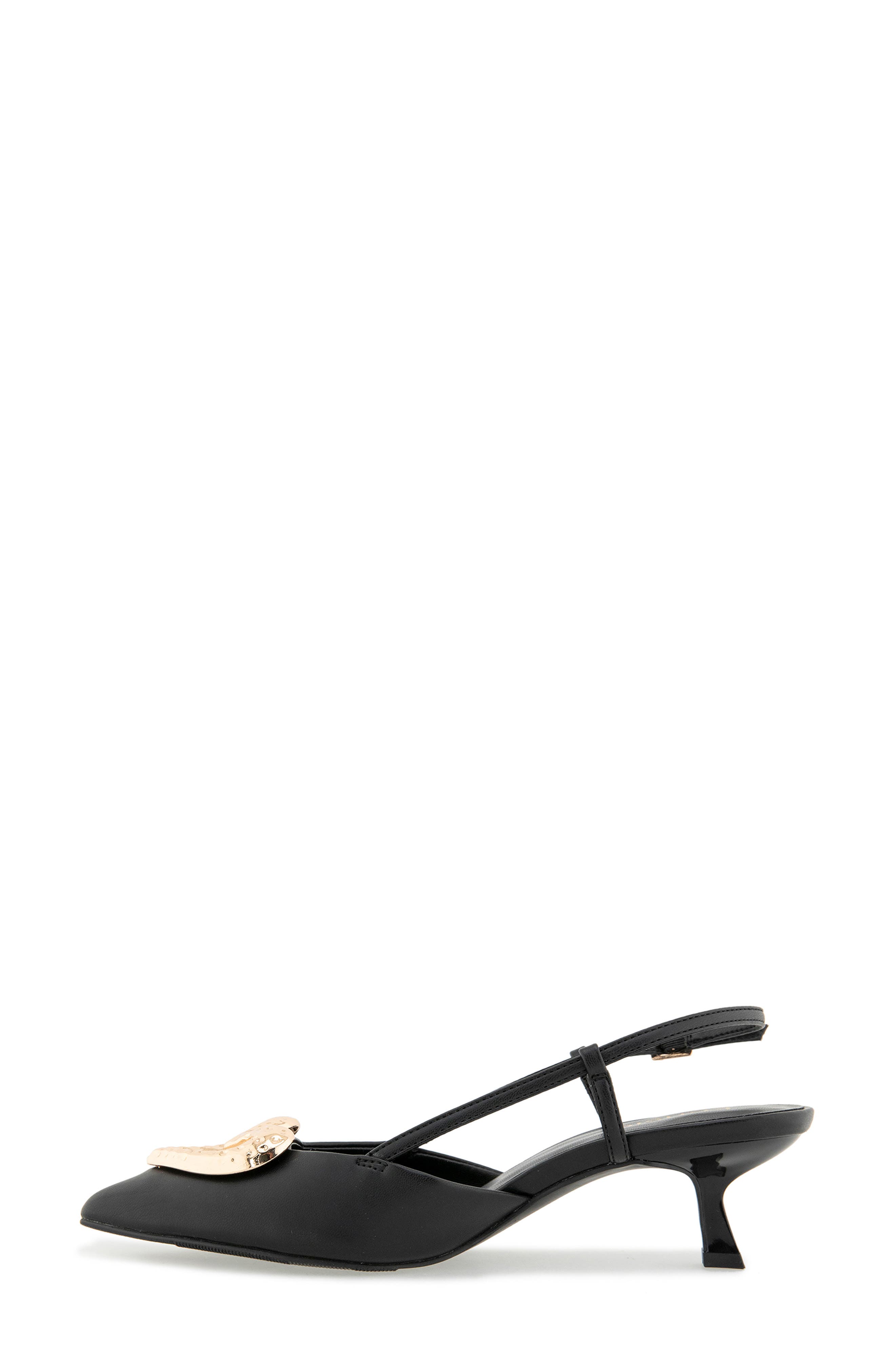 Kensie Elliana Heart Slingback Pump, Alternate, color, Black