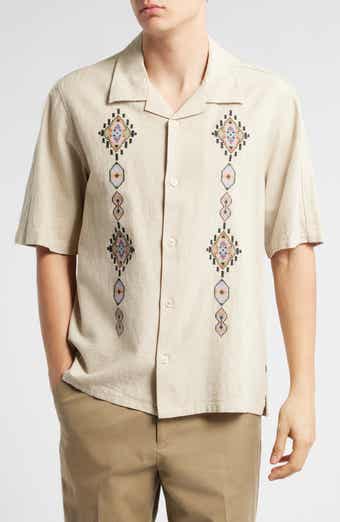 NN07 Ole 5396 Embroidered Linen & Cotton Camp Shirt