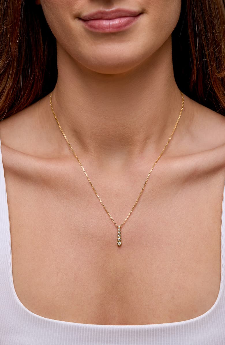 Bony Levy Florentine 18K Yellow Gold Diamond Bar Pendant Necklace, Alternate, color, 18K Yellow Gold