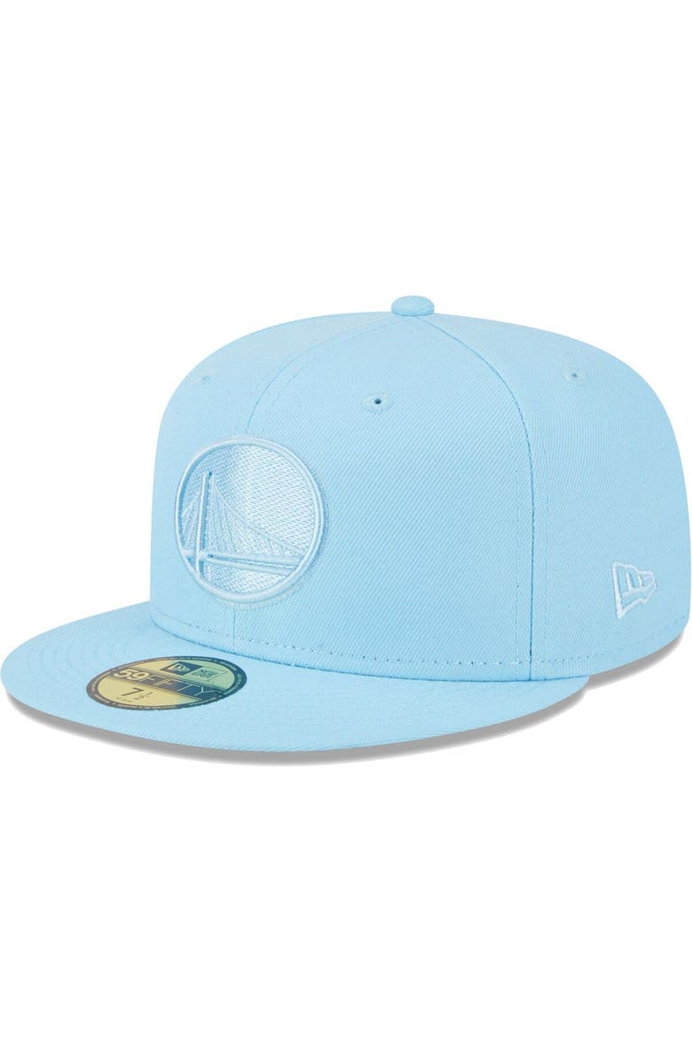 New Era Men's New Era Powder Blue Golden State Warriors Spring Color Pack 59FIFTY Fitted Hat, Alternate, color, 