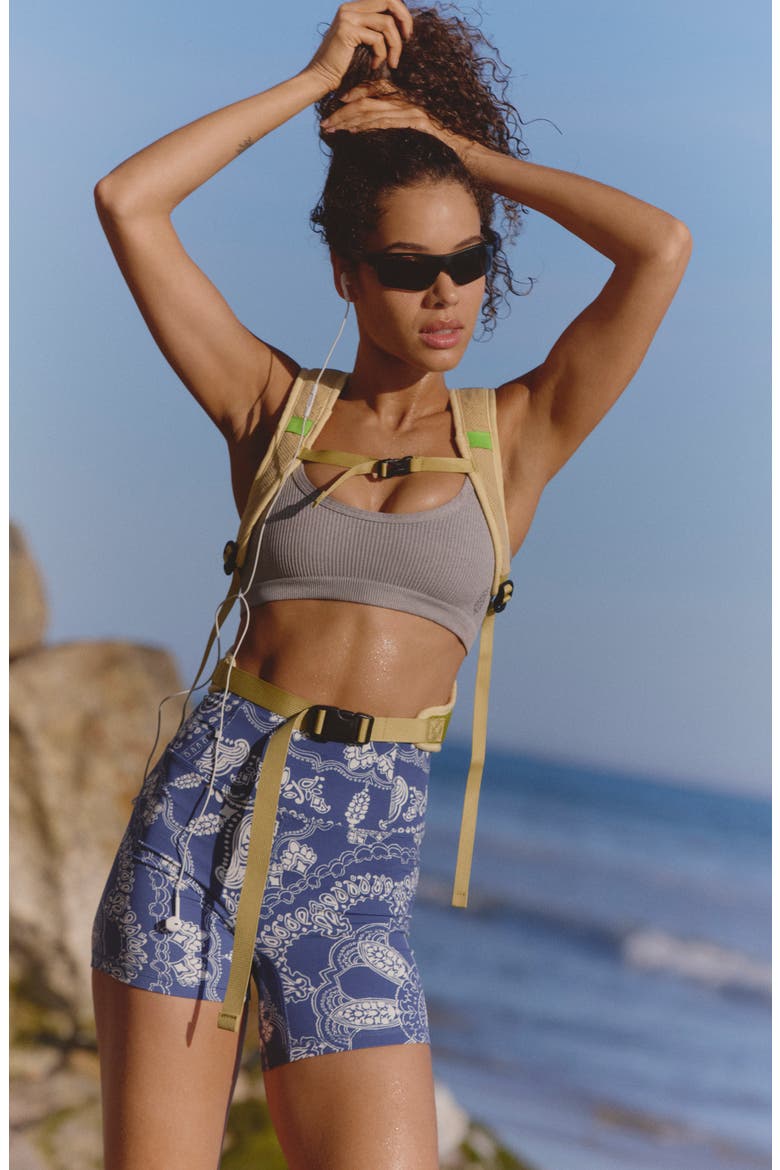 FP Movement Printed Never Better Bike Shorts, Alternate, color, BLUE INDIGO BANDANA