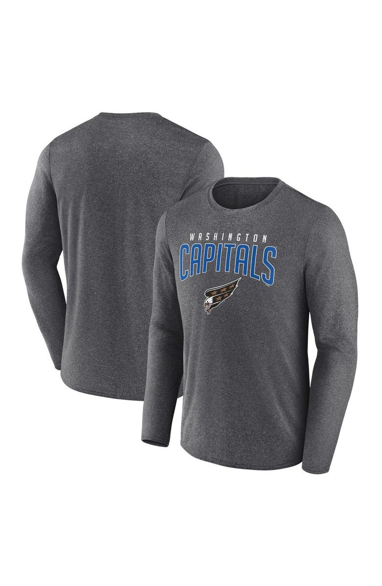 FANATICS Men's Fanatics Branded Heather Charcoal Washington Capitals Special Edition 2.0 Scoring Chance Long Sleeve T-Shirt, Main, color, 