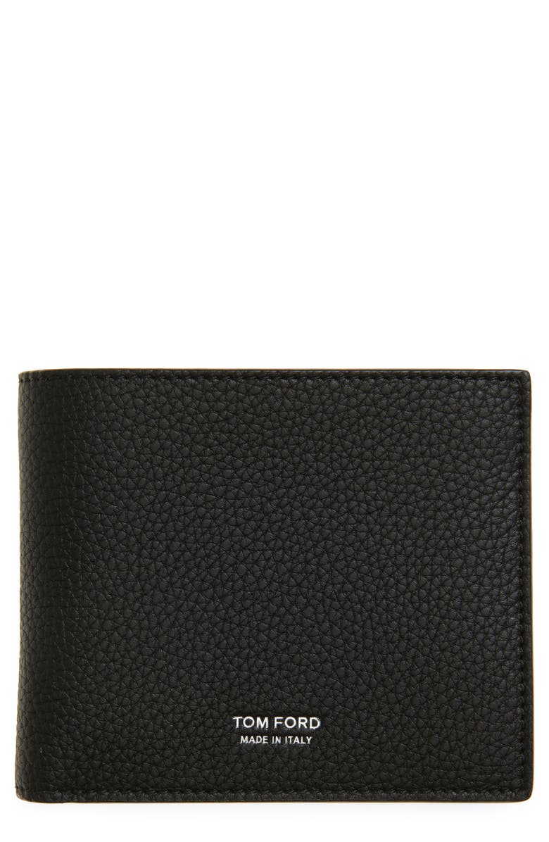 TOM FORD T-Line Soft Grain Leather Bifold Wallet, Main, color, 1N001 Black