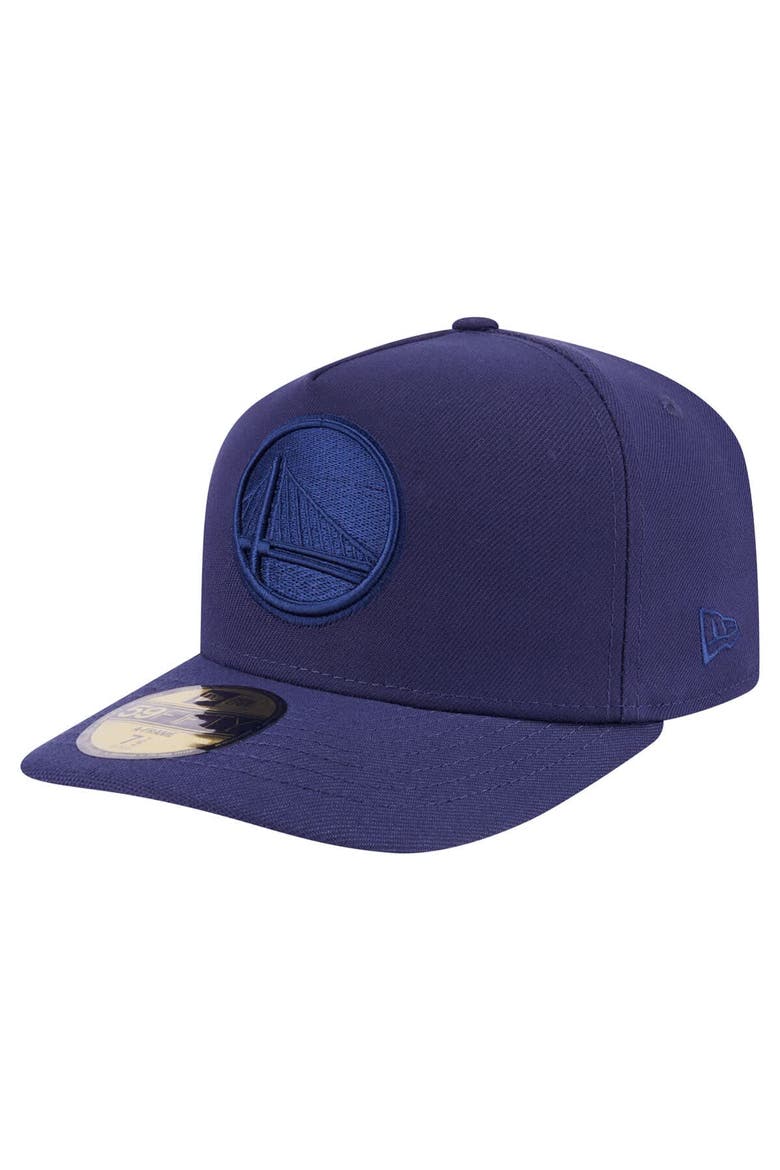 Men's New Era  Navy Golden State Warriors Colorpack A-Frame Pinch Front 59FIFTY Fitted Hat, Alternate, color, Navy