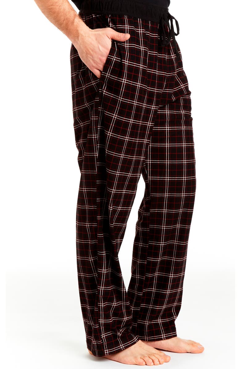Rainforest Brushed Flannel Plaid Print Pajama Pants, Alternate, color,
