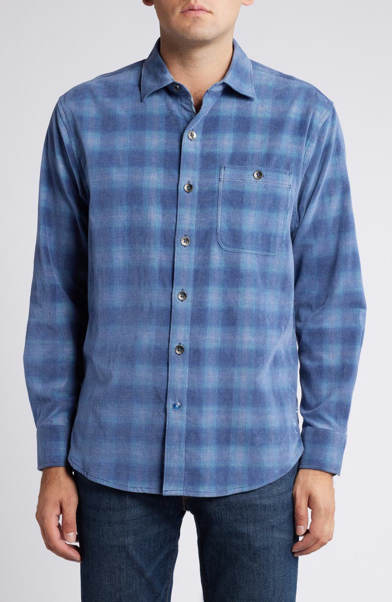 Tommy Bahama Coastline Cord Ombré Check Cordury Button-Up Shirt, Main, color, 