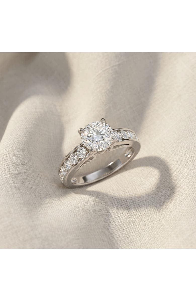 Bliss Diamond Certified 3 Ct Diamond Engagement Ring Cathedral Lab Grown, Alternate, color, 14K White Gold