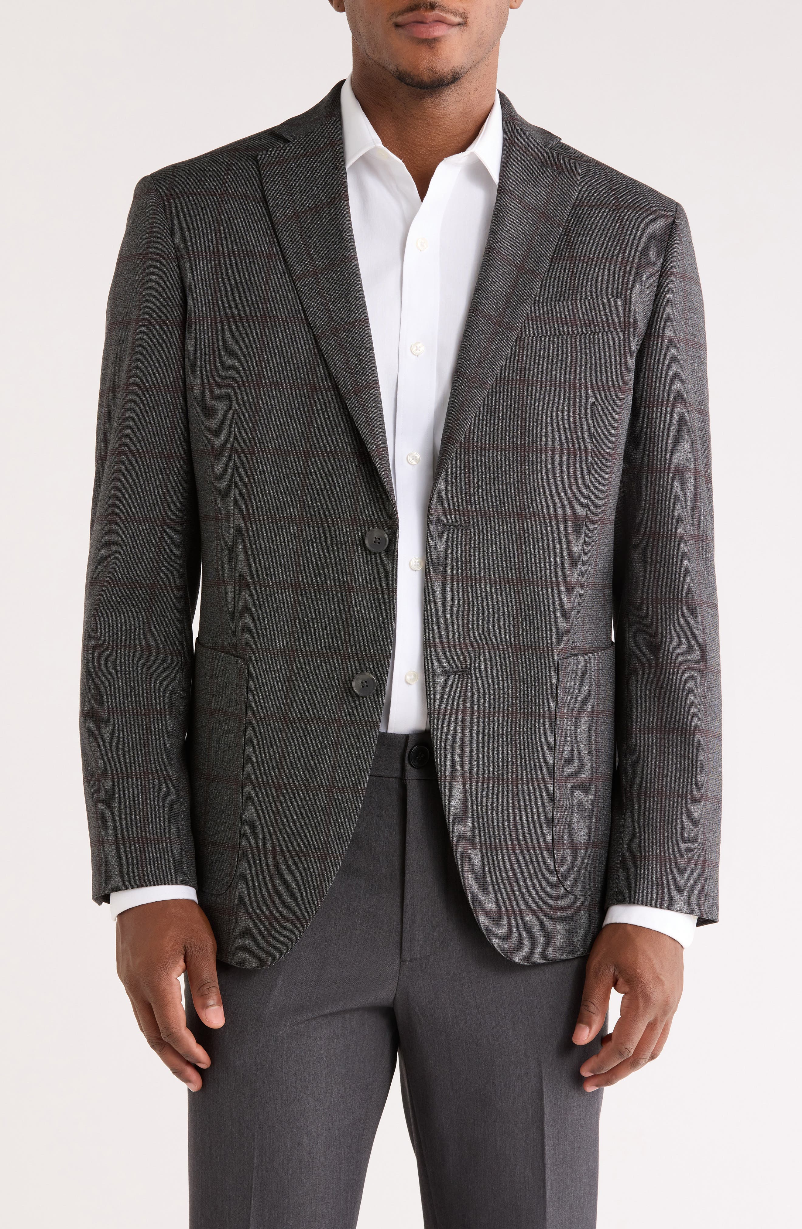NORDSTROM RACK Windowpane Knit Sport Coat