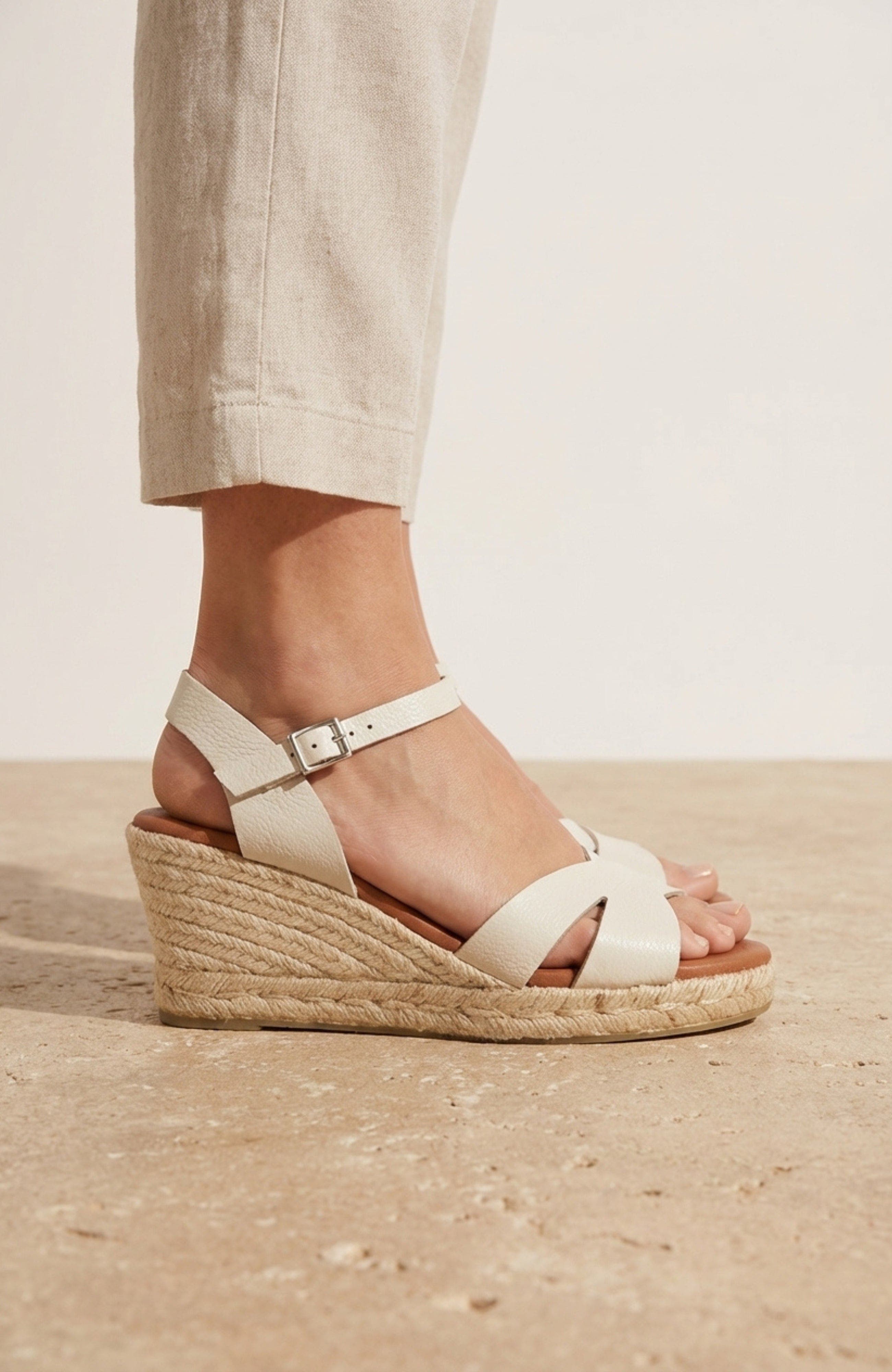 Martell V-Strap Espadrille, Alternate, color, cream