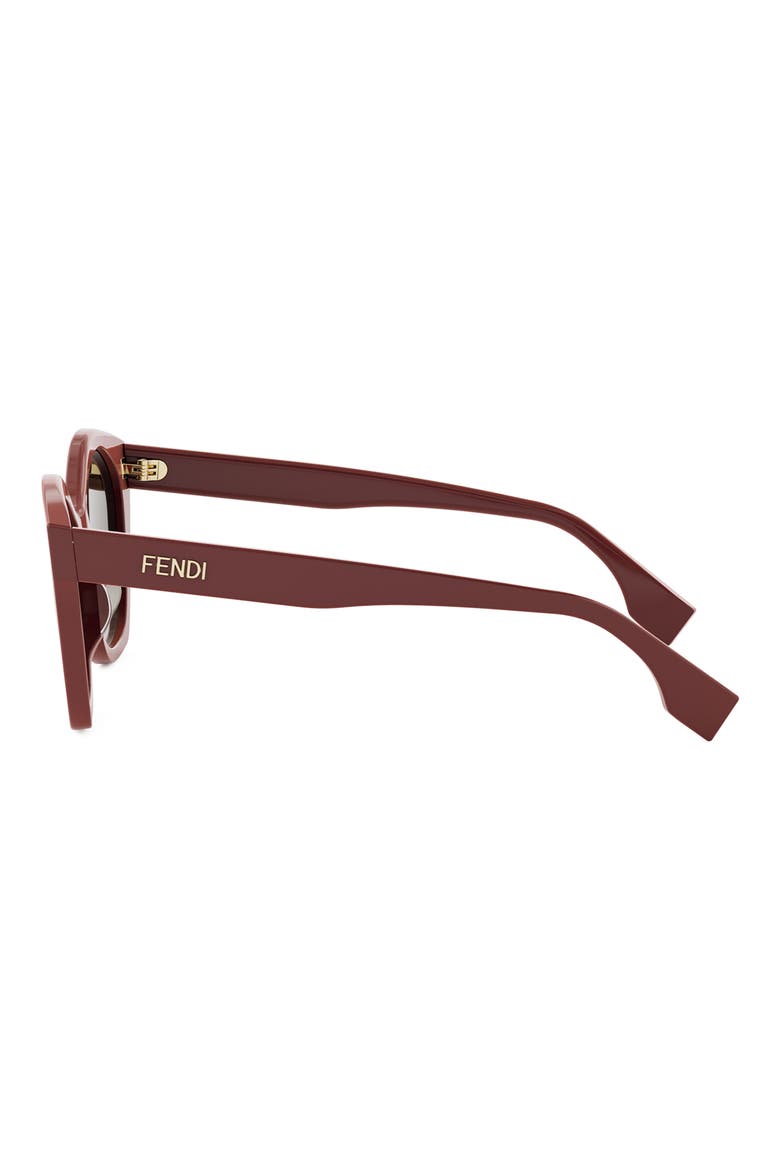 Lettering 52mm Square Sunglasses, Alternate, color, SHINY RED / GRADIENT BROWN