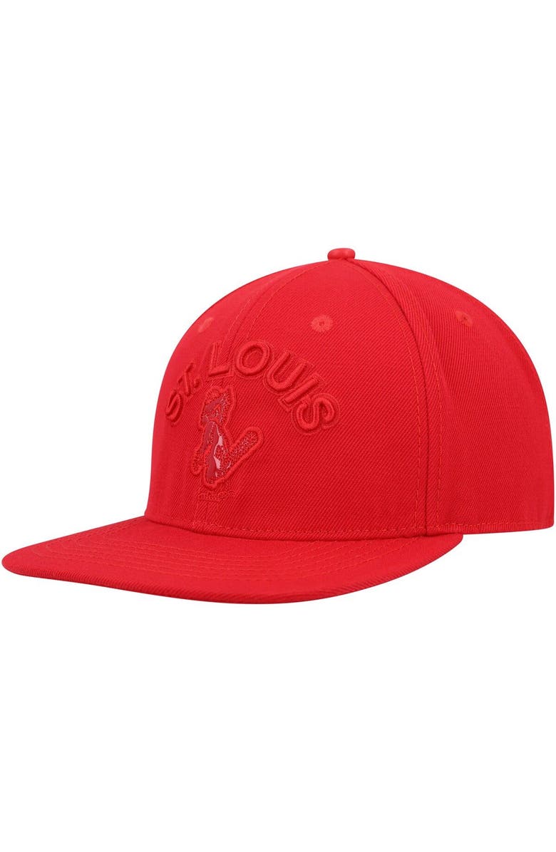 PRO STANDARD Men's Pro Standard St. Louis Cardinals Triple Red Snapback Hat, Alternate, color,