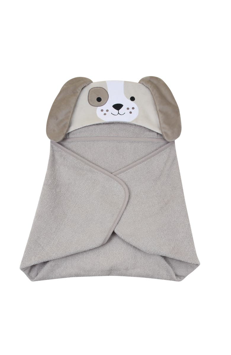 Lambs & Ivy Baby/Infant Luxury Cotton Terry Dog/Puppy Hooded Bath Towel, Alternate, color, Brown