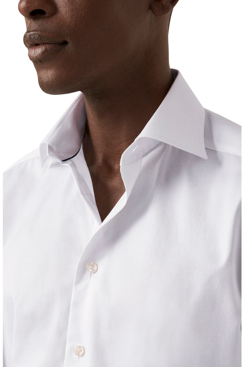 Slim Fit Cotton Twill Dress Shirt, Alternate, color, WHITE