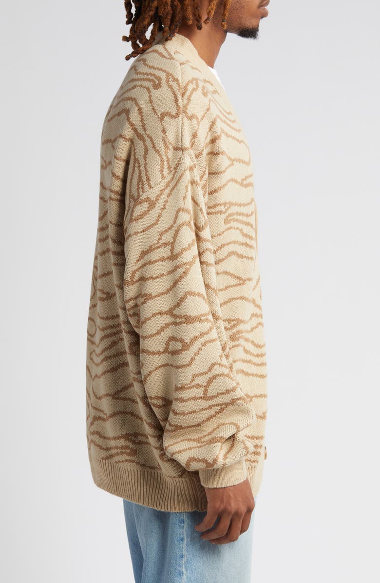 Topman Animal Stripe Oversize Cardigan, Alternate, color, 