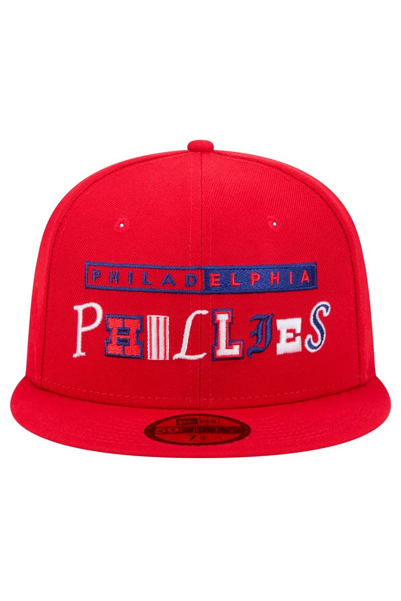 Men's New Era Red Philadelphia Phillies Ransom 59FIFTY Fitted Hat, Alternate, color, Red