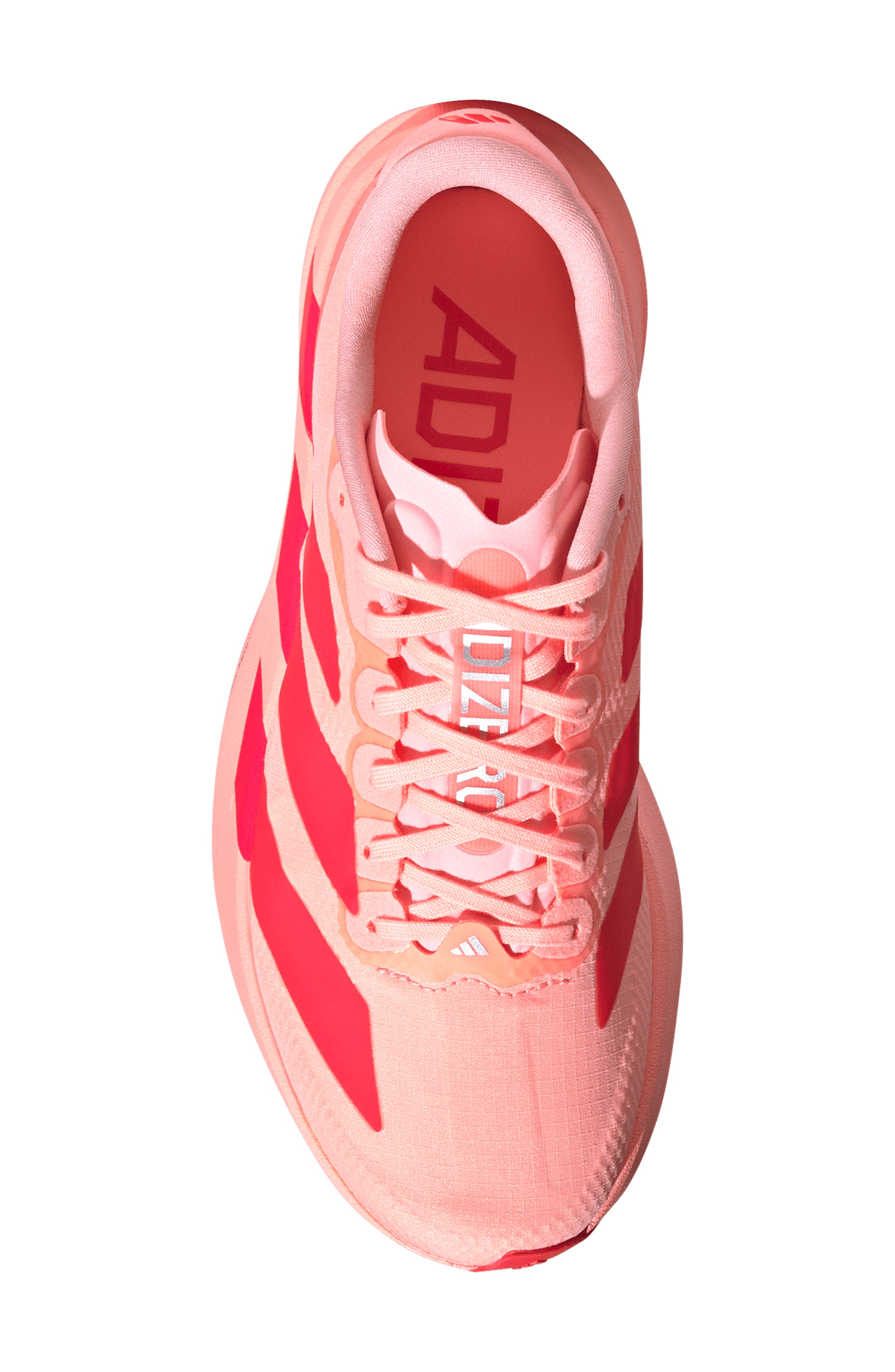 Adizero Evo SL WOVEN Running Shoe, Alternate, color, FROZEN TURBO/ RED/ SILVER