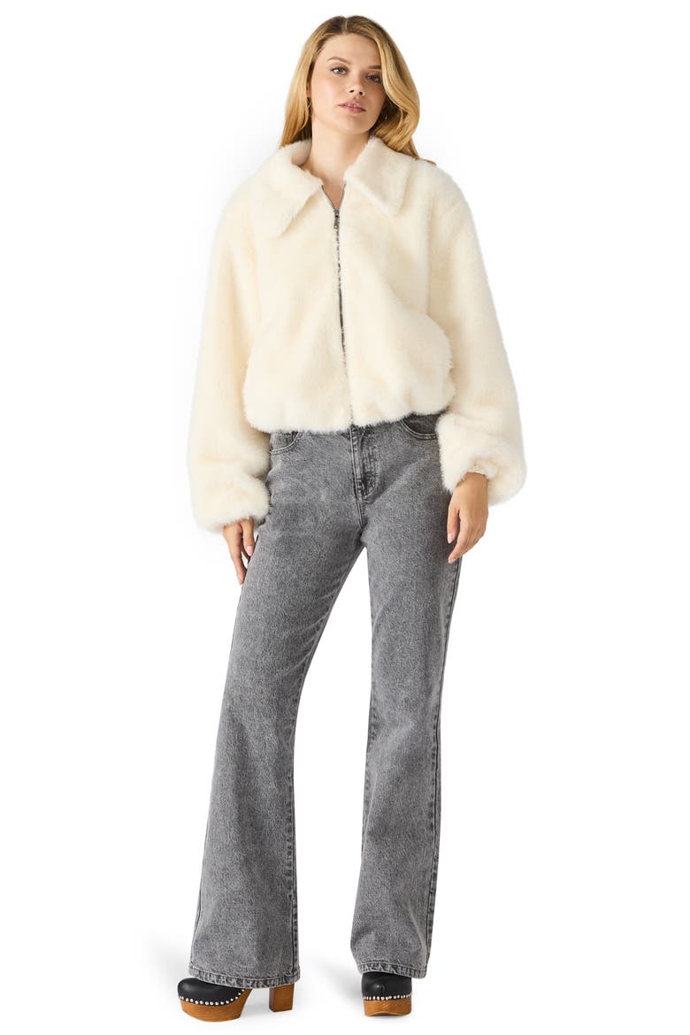 Evanie Faux Fur Coat, Alternate, color, CREAM