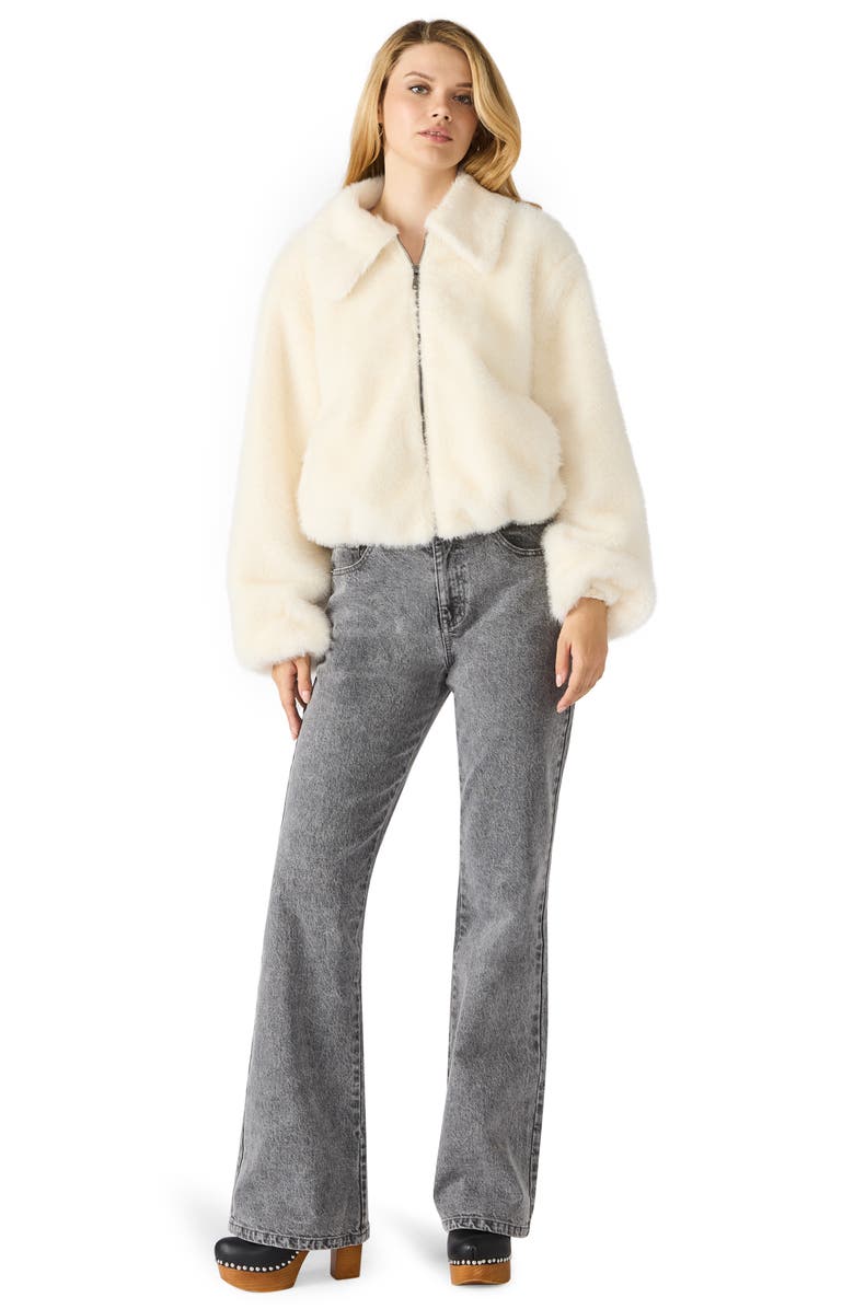 Steve Madden Evanie Faux Fur Coat, Alternate, color, Cream