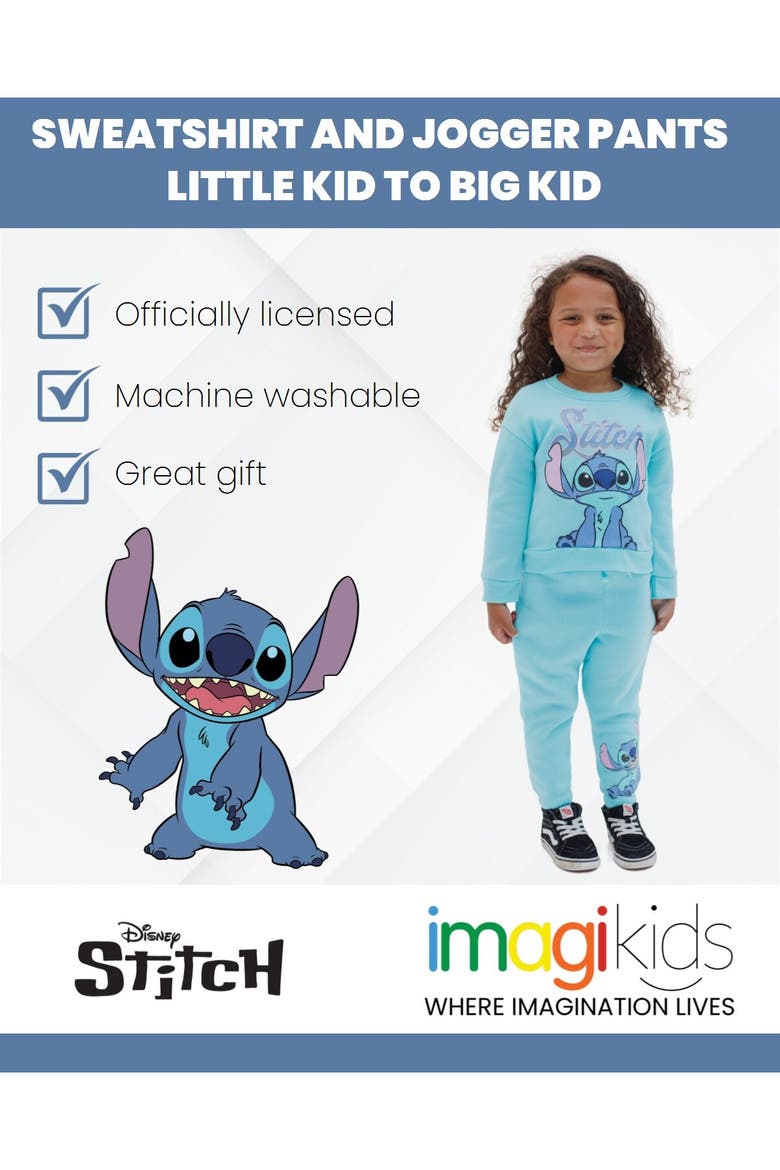 Lilo & Stitch Fleece 2-Piece Sweatshirt and Joggers Set, Alternate, color, Stitch Teal