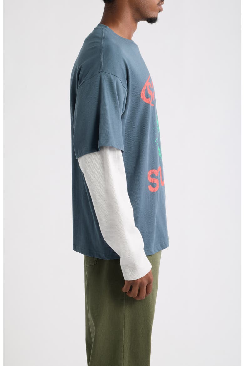 Wolf Layered Graphic T-Shirt, Alternate, color, BATTLE GREY