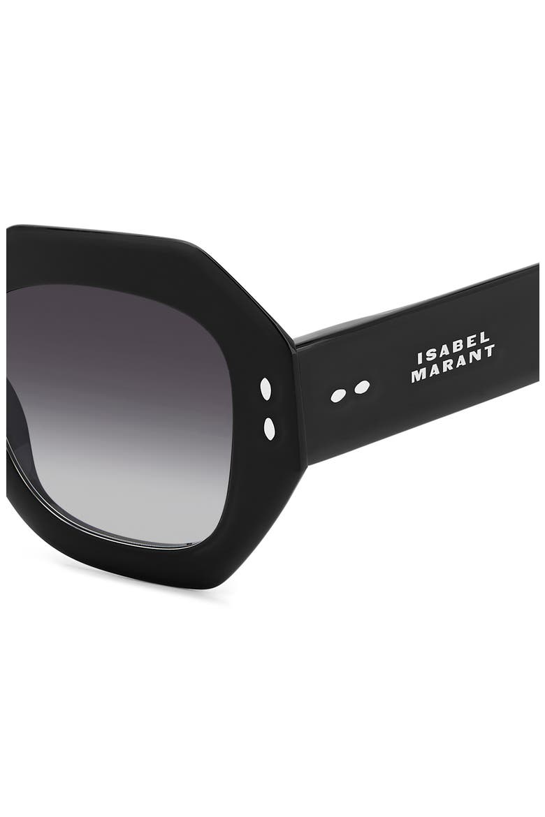 52mm Gradient Geometric Sunglasses, Alternate, color, BLACK/ GREY SHADED