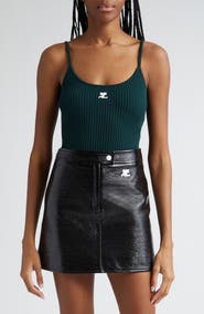 Courrèges Logo Rib Tank Top