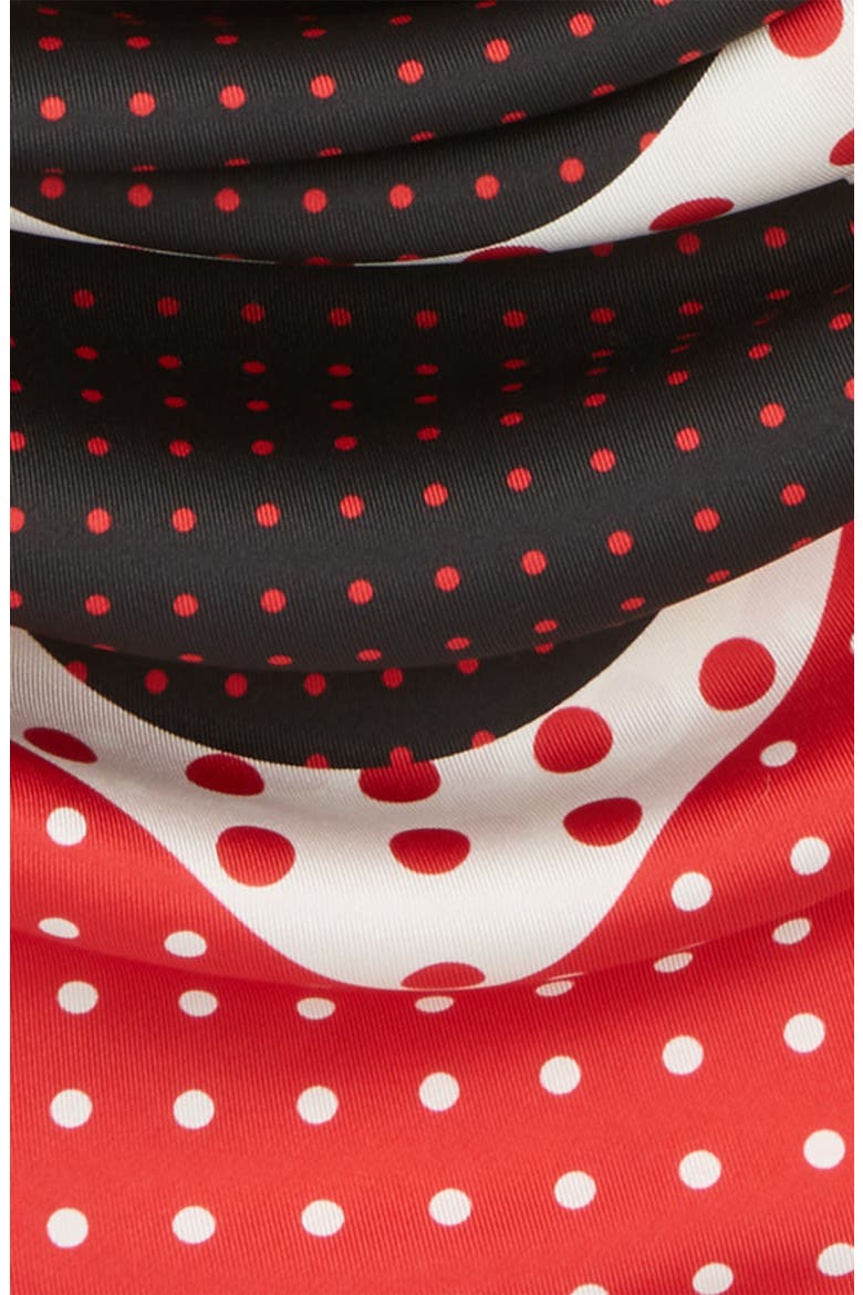 Valentino Classic Dot Silk Scarf, Alternate, color, RED MULTI