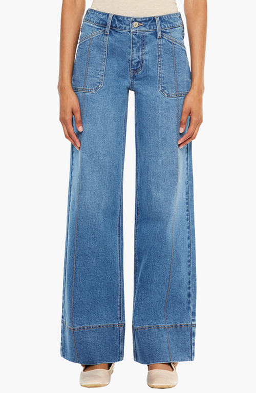 Kancan Yuri Mid Rise Wide Leg Jean In Blue