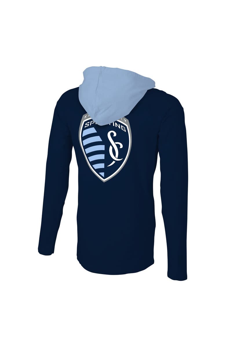 Stadium Essentials Men's Stadium Essentials Navy Sporting Kansas City Tradition Raglan Hoodie Long Sleeve T-Shirt, Alternate, color, 