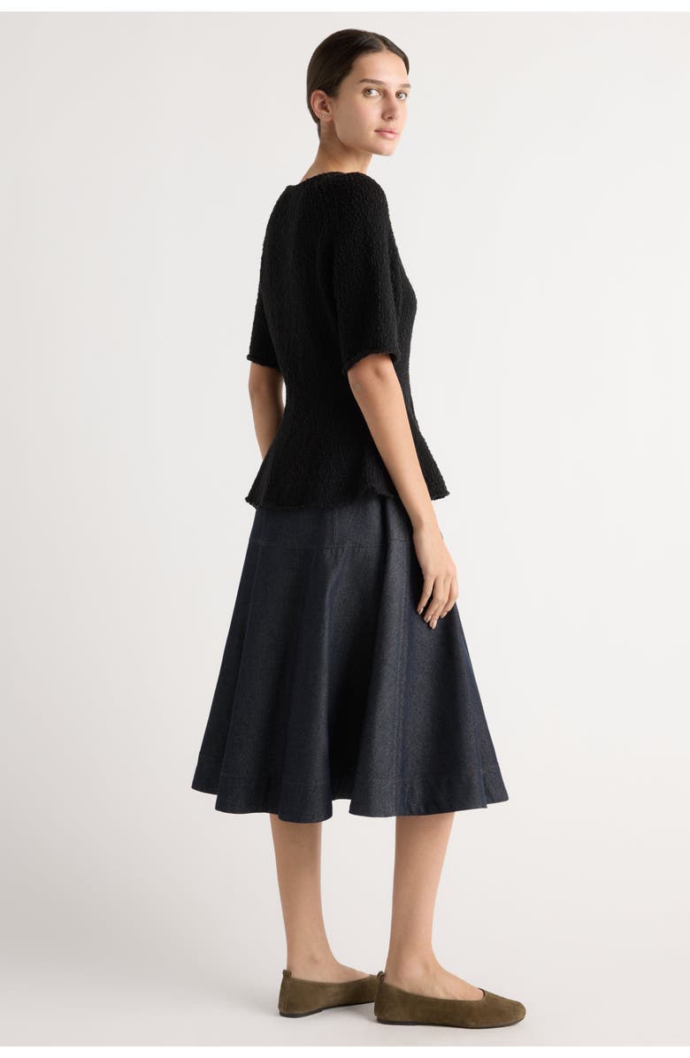 Modern Citizen Valetta Organic Cotton Sculpted Knit Top, Alternate, color, Black