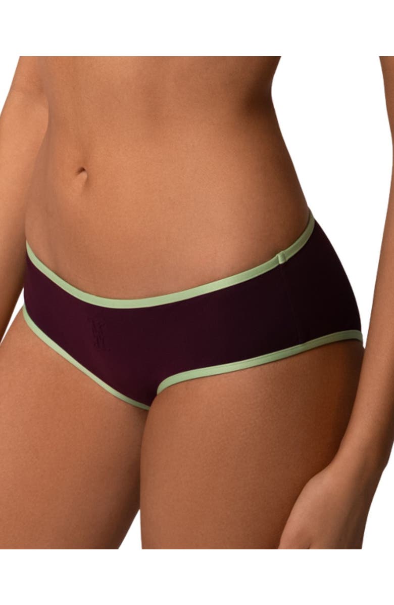 Kiki de Montparnasse Contraste Hipster Bikini Bottom, Alternate, color, Pelouse/Plum