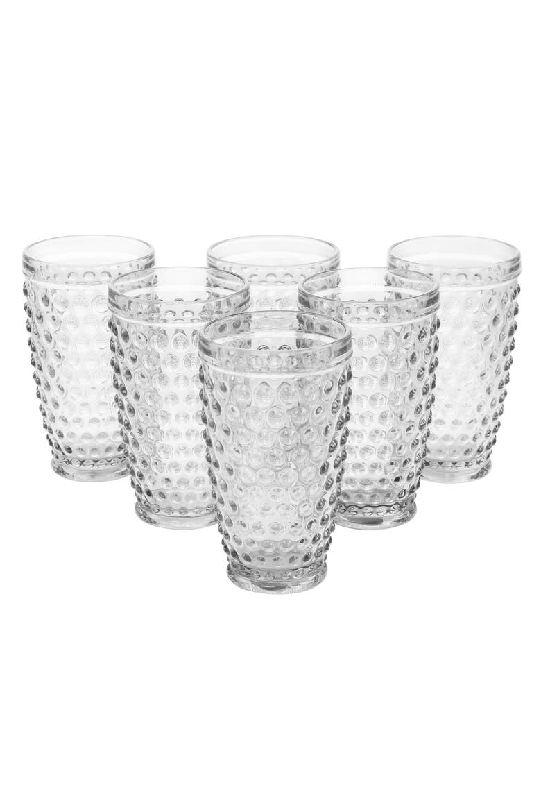 6 Piece Hobnail Handmade Glass Tumbler Set, Main, color, Clear