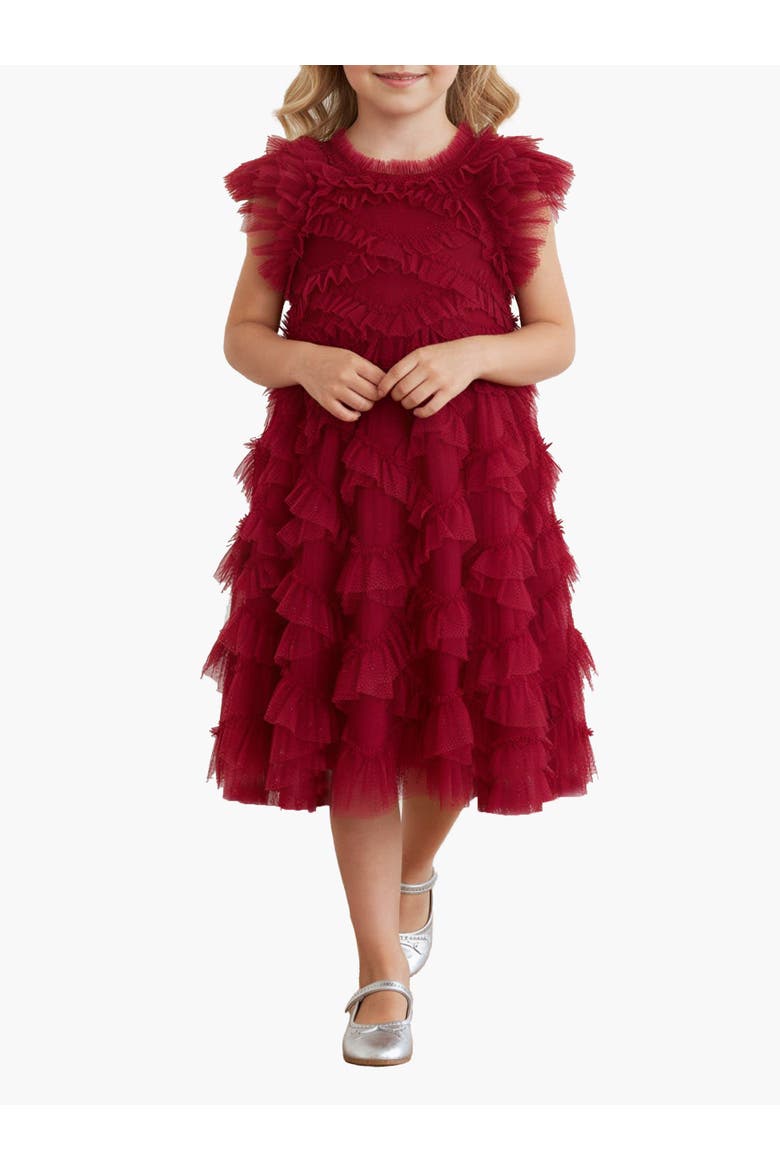 Genevieve Kids Dress, Main, color, Deep Red/Fuchsia