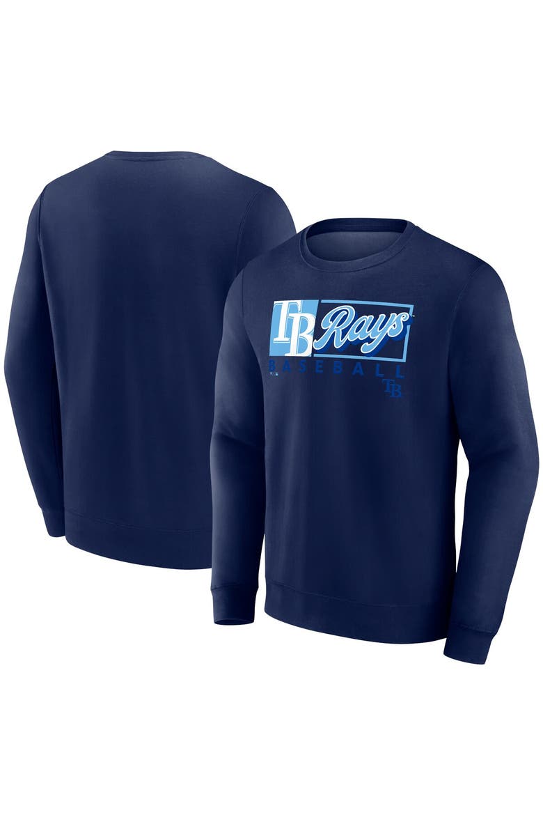 Men's Fanatics Navy Tampa Bay Rays Focus Fleece Pullover Sweatshirt, Alternate, color, Navy