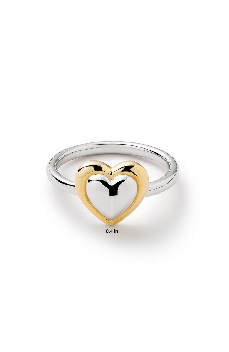 Ana Luisa Camelia Heart Ring, Alternate, color, Gold / Silver