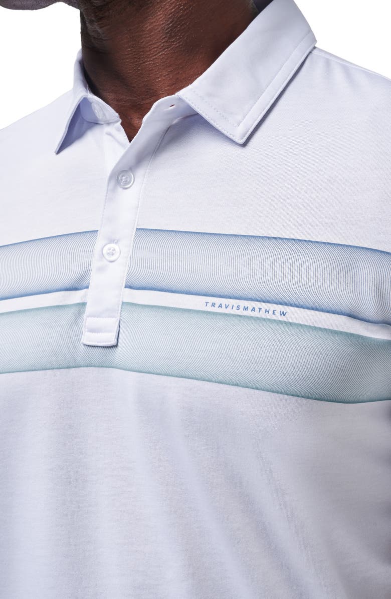 TravisMathew Ocean Time Cotton Blend Polo, Alternate, color, White