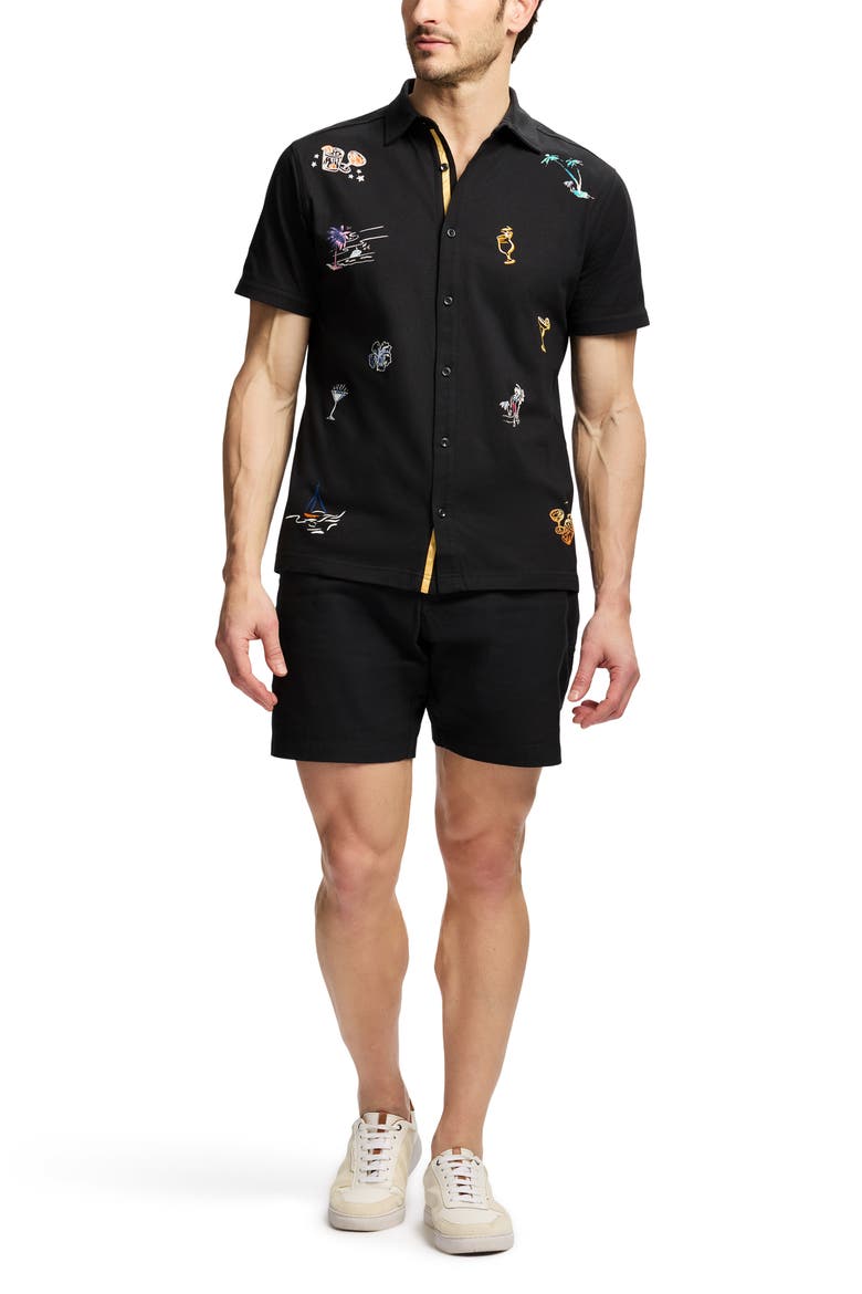 Boat Day Short Sleeve Shirt, Alternate, color, BLACK