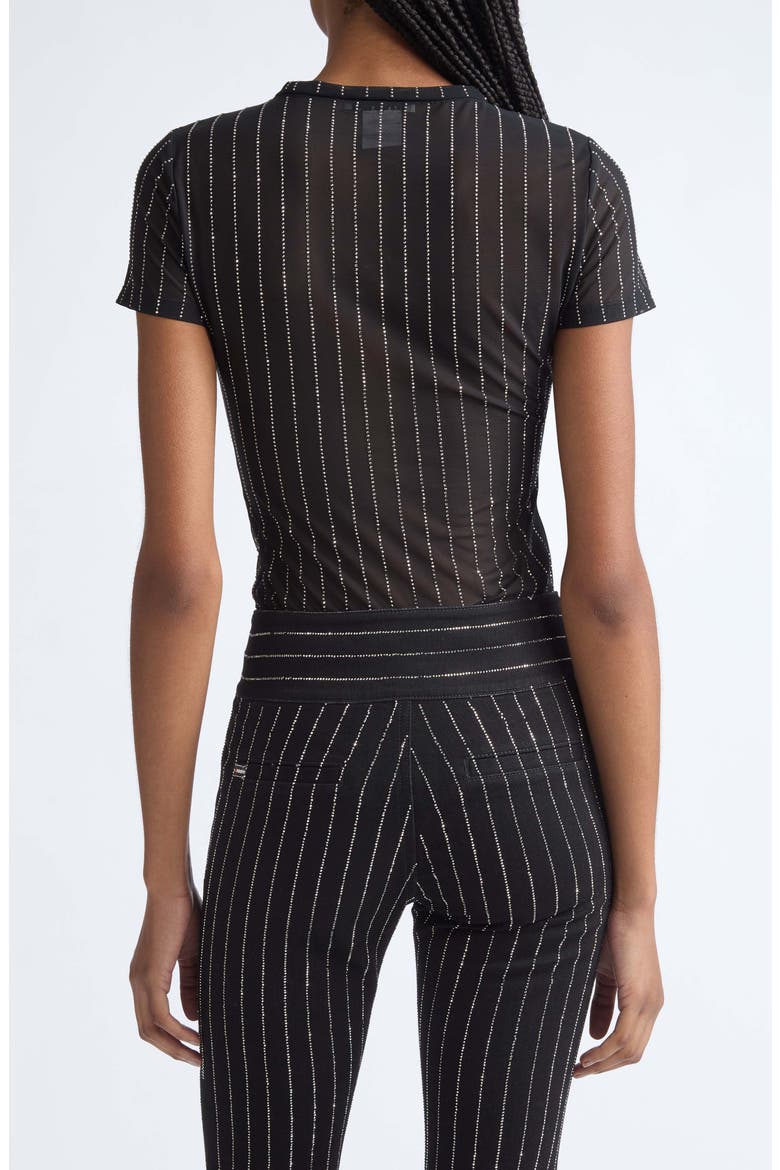 Tess Embellished Mesh T-Shirt, Alternate, color, BLACK/ CLEAR CRYSTAL