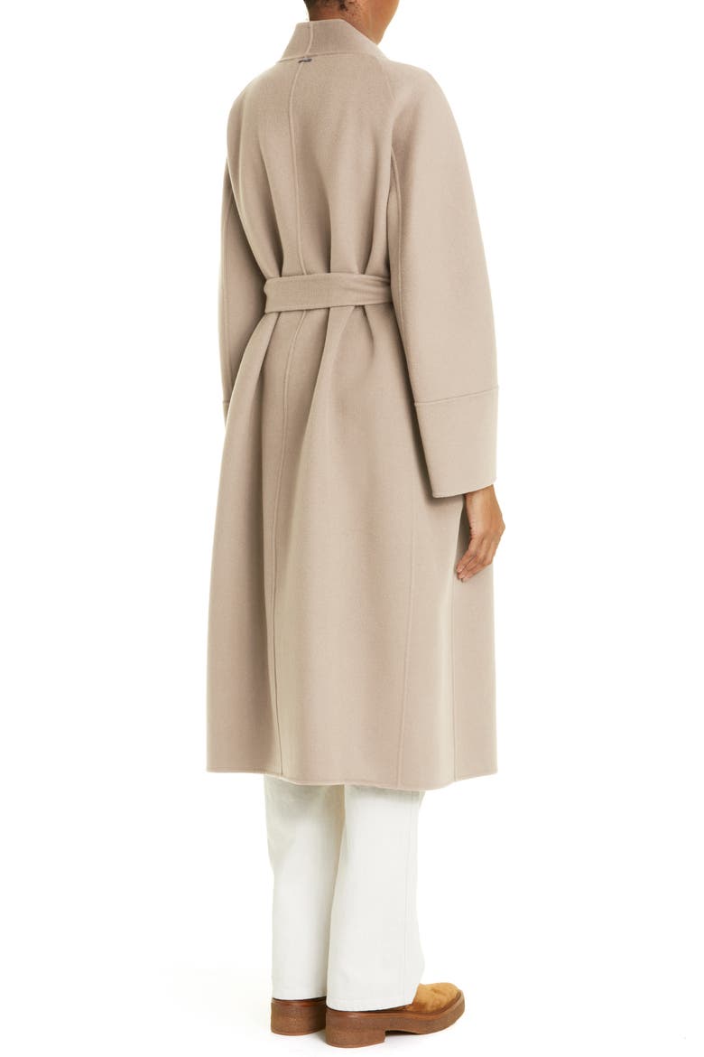 Calla Virgin Wool Wrap Coat, Alternate, color, ECRU