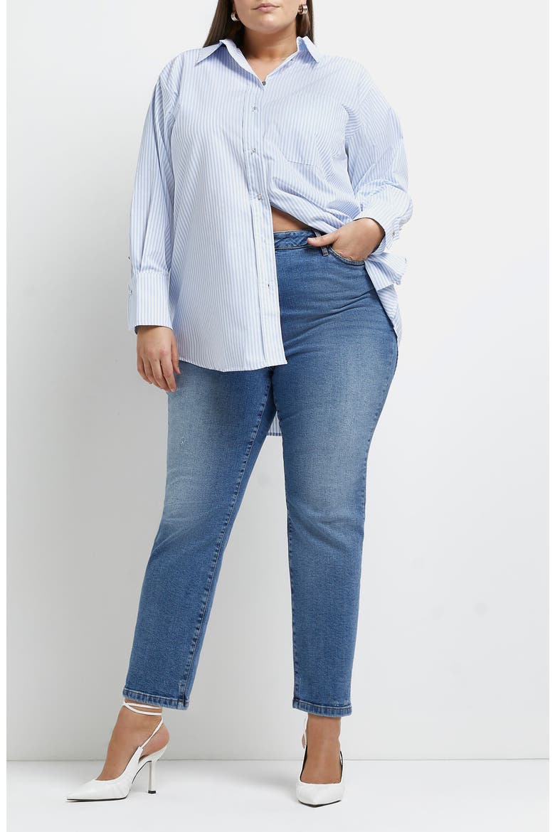 Stripe Oversize Shirt, Alternate, color, LIGHT BLUE