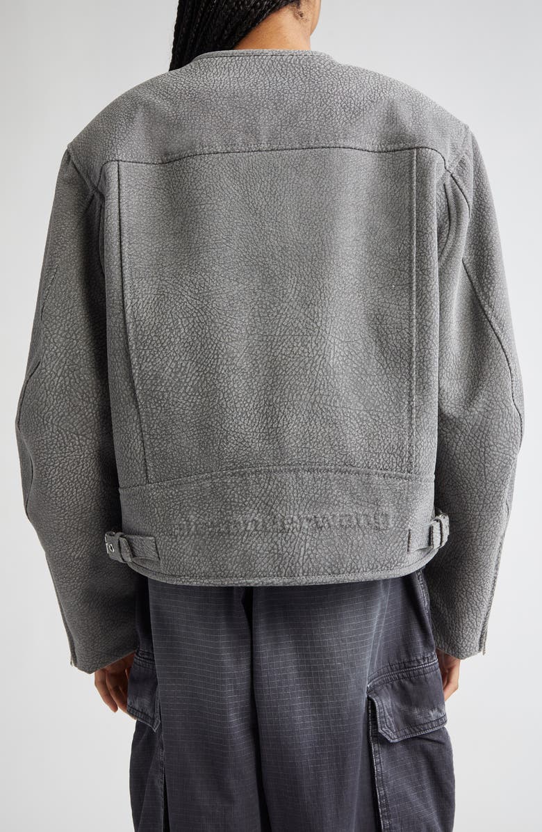 Alexander Wang Boxy Cotton Moto Jacket, Alternate, color, Grey