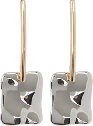 Nordstrom Two-Tone Molten Rectangle Drop Earrings