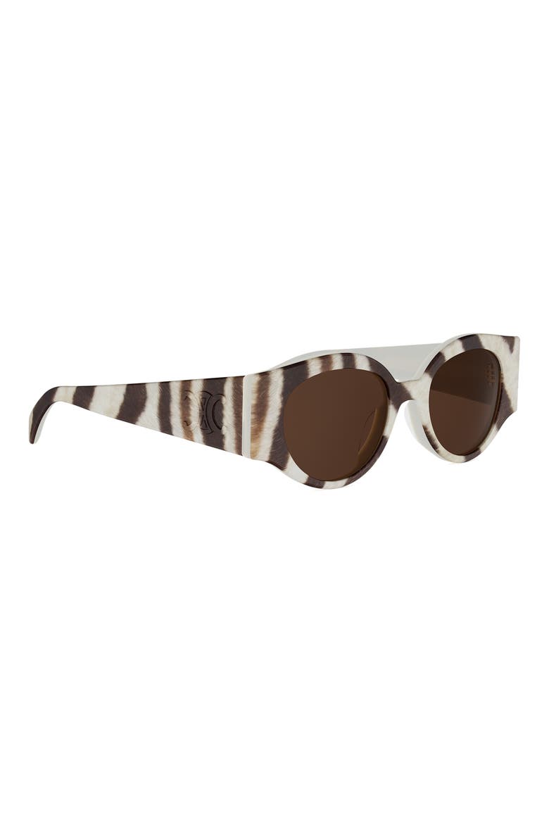 Triomphe Stamp 50mm Butterfly Sunglasses, Alternate, color, ANIMAL / BROWN