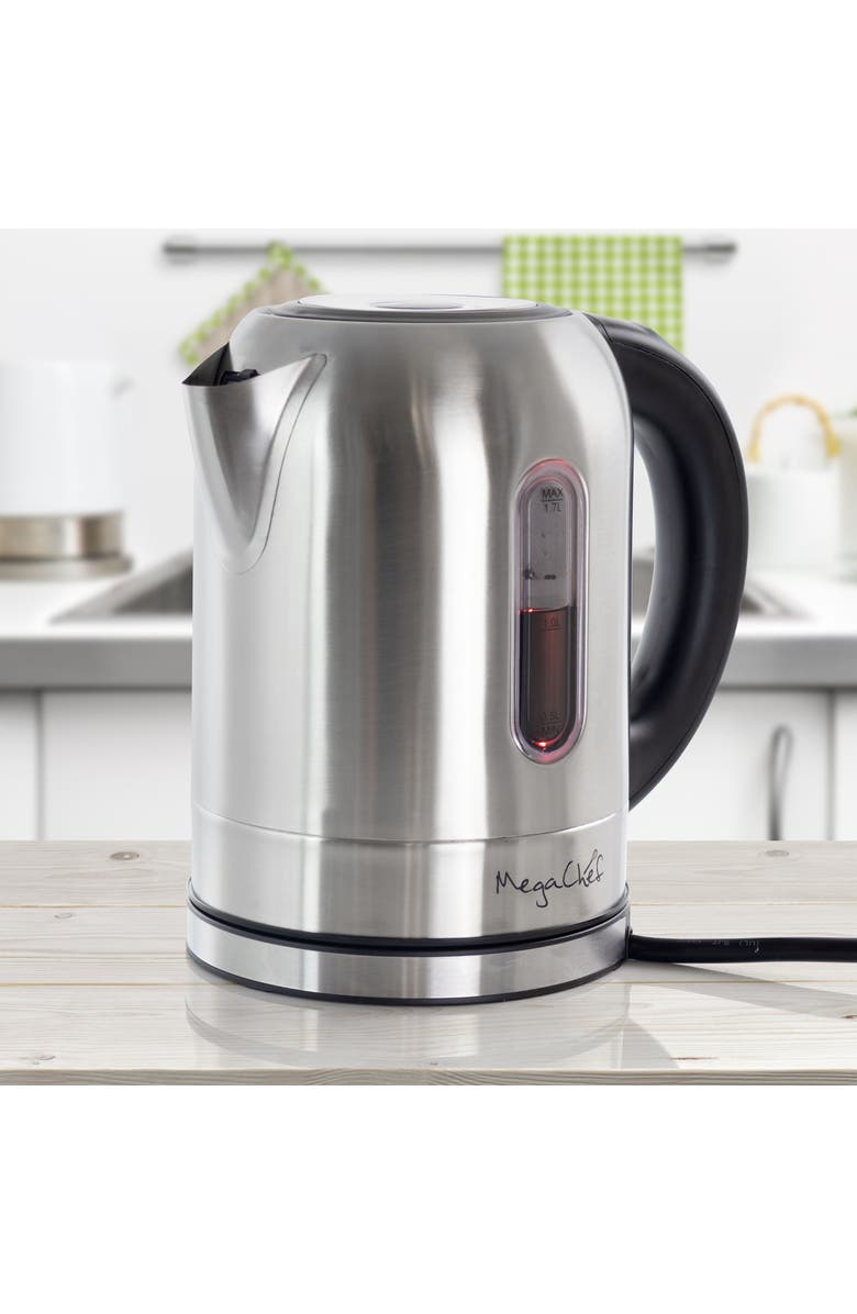 Megachef 1.7Lt. Stainless Steel Electric Tea Kettle With 5 Preset Temps, Alternate, color, Grey