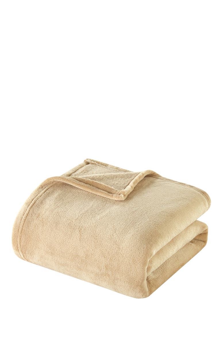 CHIC Full/Queen Savaya Fleece Blanket - Camel, Main, color,