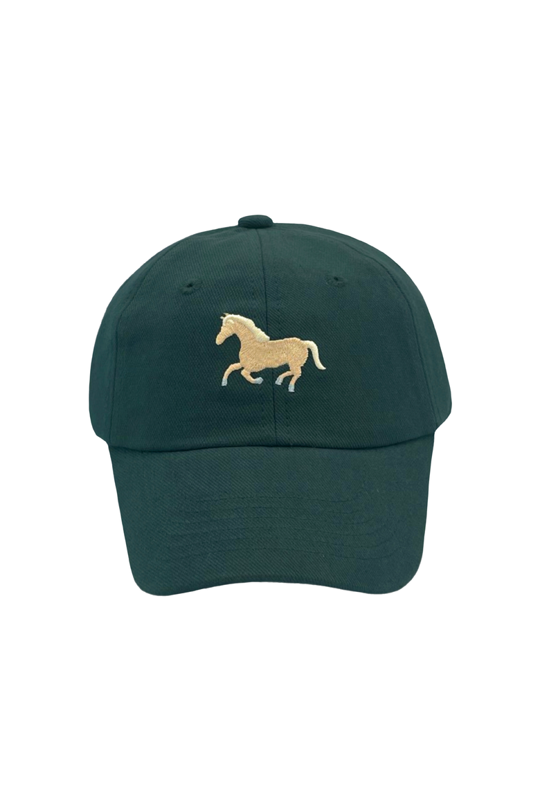 Horse Twill Baseball Hat, Main, color, Hunter Green